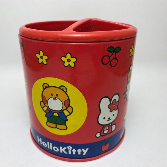 Hello Kitty Desk Organizer Pencil Holder Tin 2003 Sanrio - Picture 3 of 6